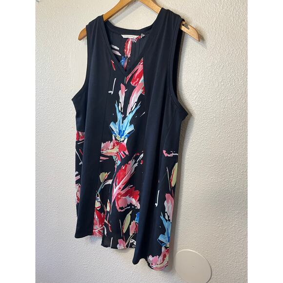 Soft Surroundings Tropical Floral Black Flowing Tank Top Summer Style Large - Picture 10 of 10